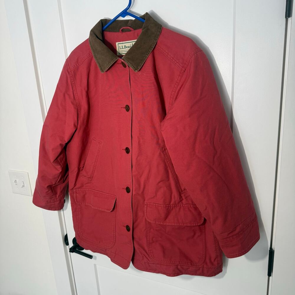 VTG LL Bean Heavyweight Canvas Barn Chore Jacket, Corduroy Collar, Insualted - Picture 13 of 14